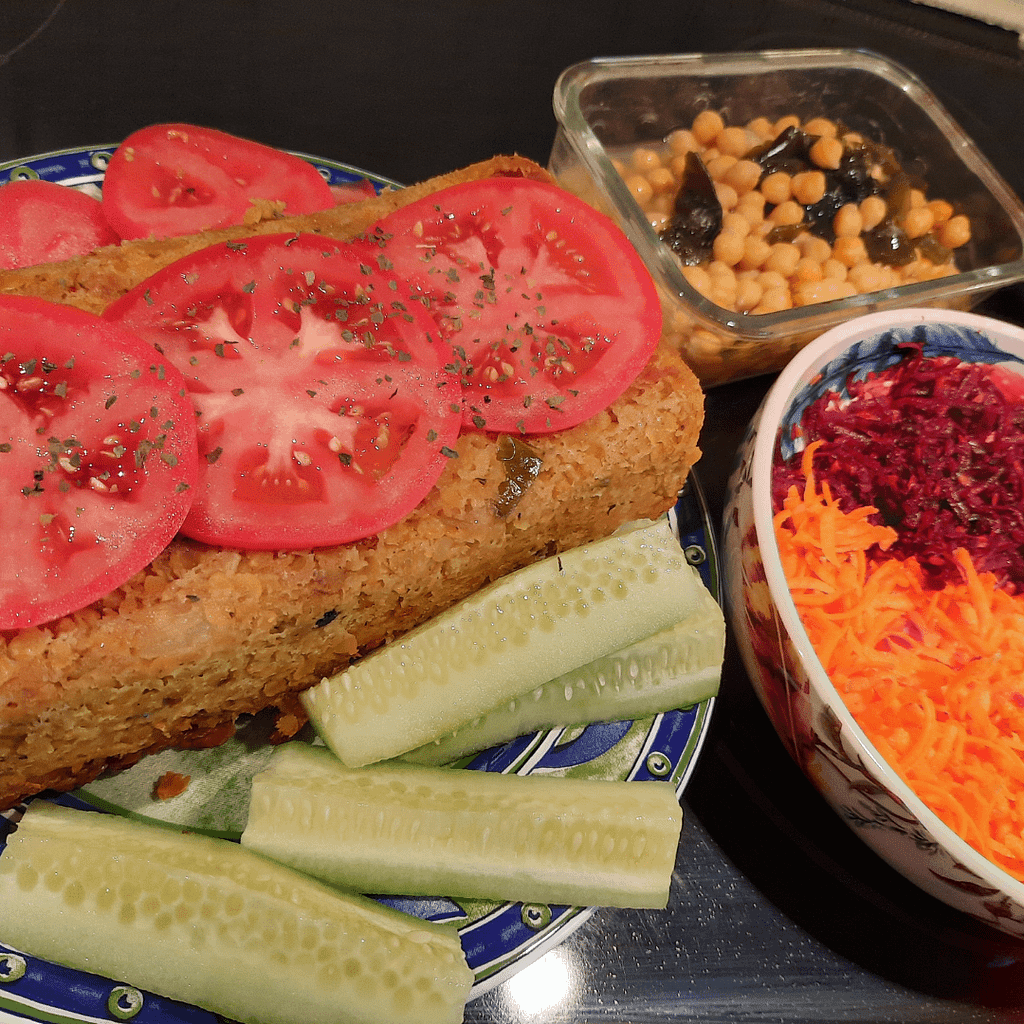 Digestion Friendly, Red Lentils Loaf Plant-based Protein, Fresh Veggies